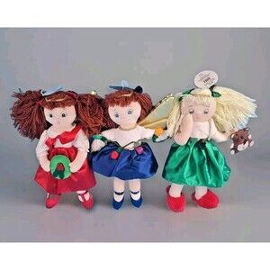 Gibson's Little Angel Fabric  Dolls Serenity, Merry & Noelle  appx 14" Holiday